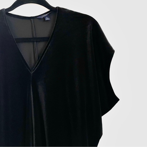 Lands' End V-Neck Dolman Velvet Draped Blouse Top in Black Size S (6-8) EUC - Picture 8 of 12